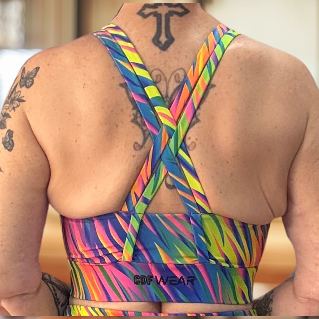 Rainbow Roar Front Zipped Bra