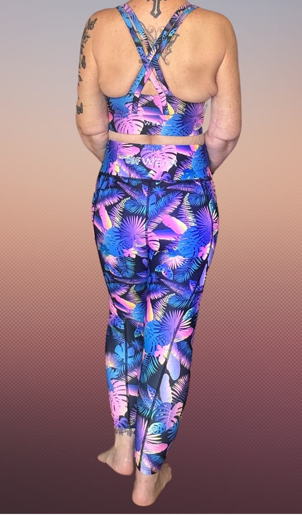 Tropical Dream Zipped Cross Backed Bra