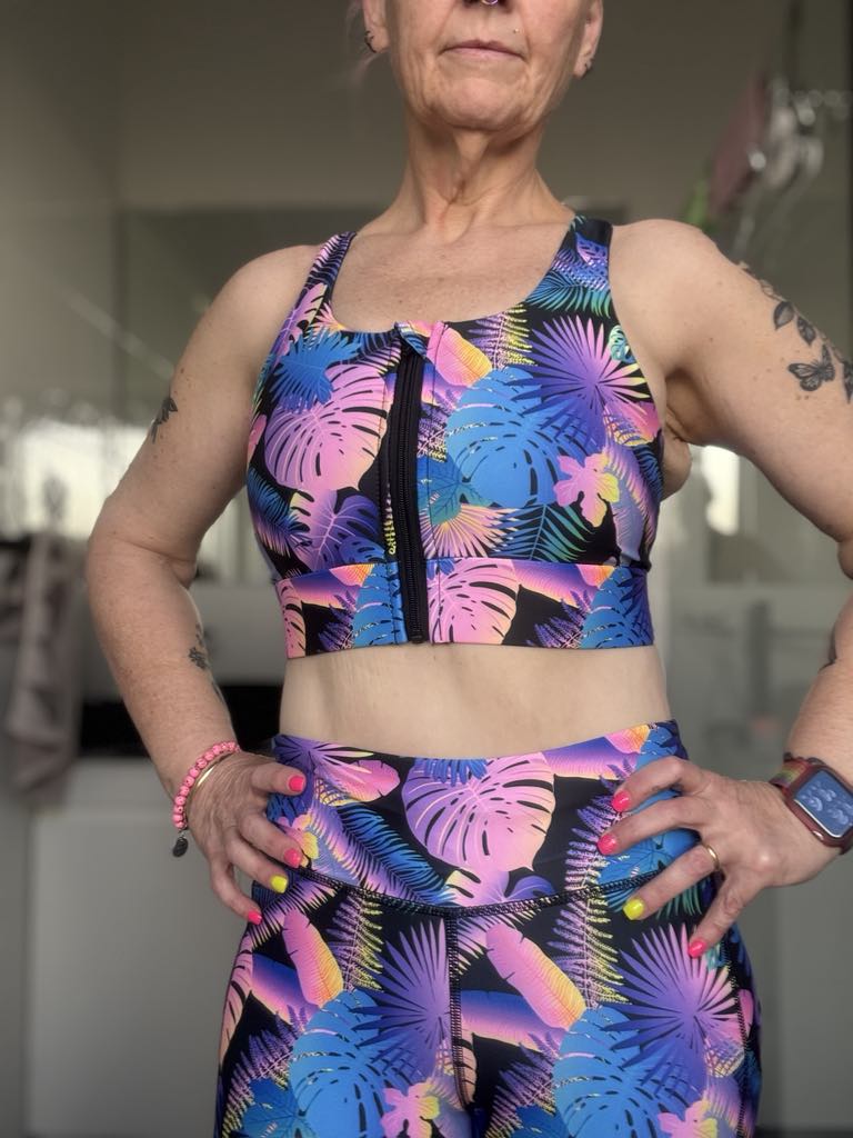 Tropical Dream Zipped Cross Backed Bra