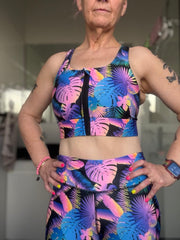Tropical Dream Zipped Cross Backed Bra